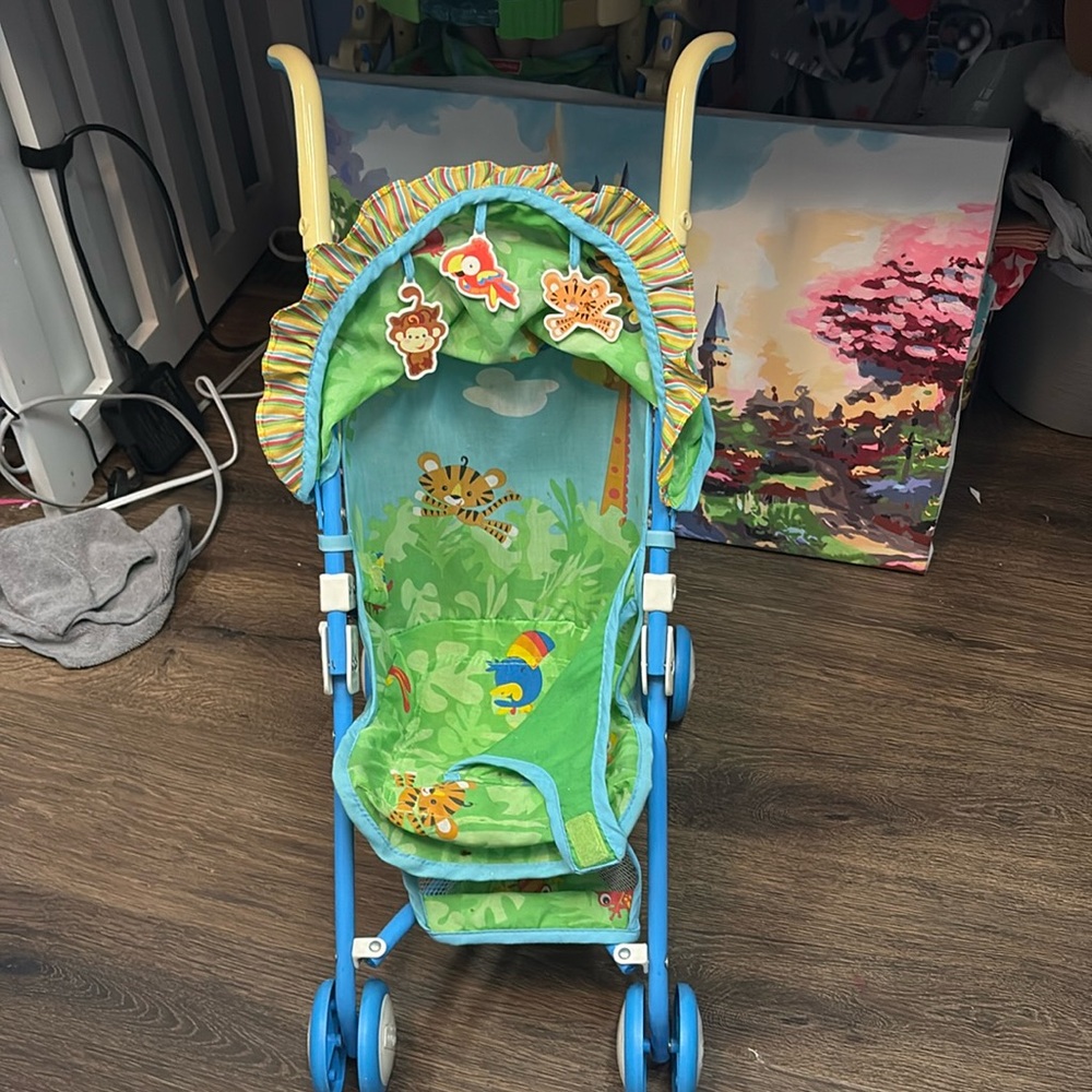 Fisher price doll stroller and high chair